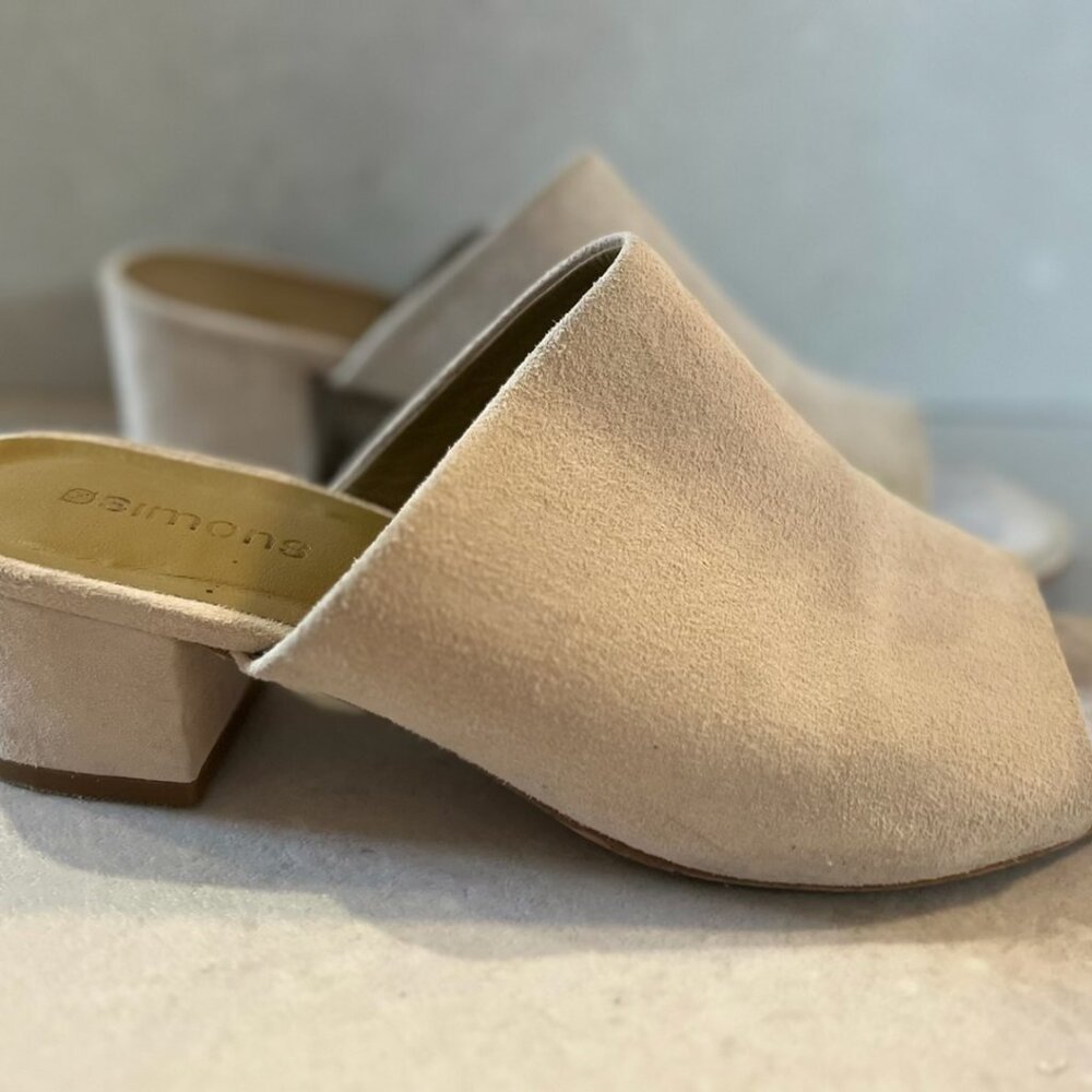 SIMONS – Suede Slip On Sandals – Beige – Size 39